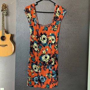 Free people cap sleeve floral dress